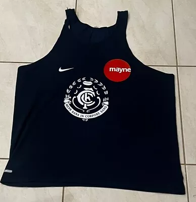 Vintage AFL Carlton Blues Football Tank Singlet Player Wear Supporter NIKE XL • $80