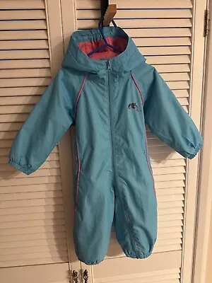 Target Dry Girls Waterproof All In One Puddle Suit Rain Suit - 6-12 Months • £8.99