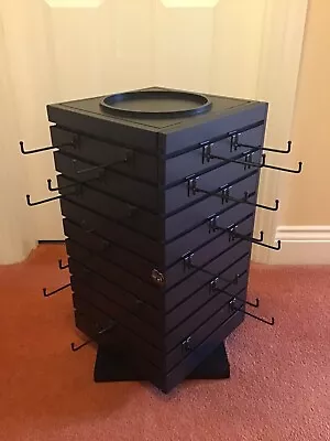 Black Revolving Display Stand With Storage. 40 Hooks. Brand New Boxed. • £35