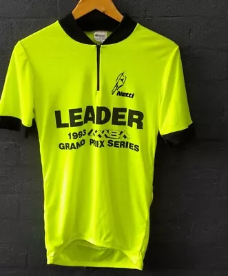 Vintage 1993 Grand Prix Cycling Jersey Neon Yellow Small • $20