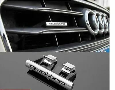 £7.02 • Buy Audi Quattro Front Grill Badge A3 S3 A4 S4 RS3 RS4 RS6 TT Q5 Q7 A5 S5 A6！