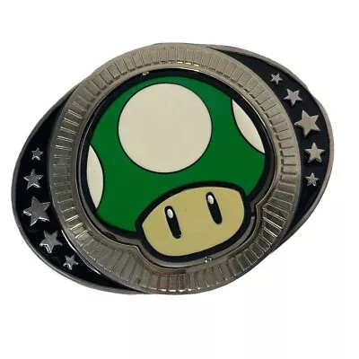 Nintendo Super Mario Bros MUSHROOM Belt Buckle 2 Sided Spinning Red Or Green • $15.15