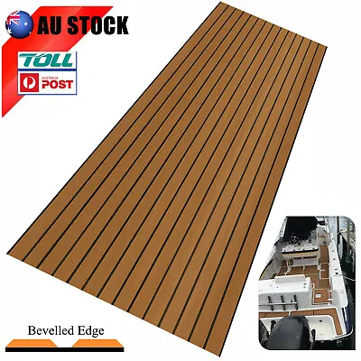$67.99 • Buy 240x90cm EVA Boat Flooring Foam Marine Faux Teak Decking Carpet | Light Brown