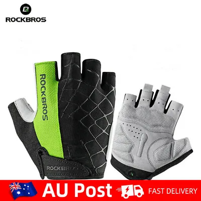 RockBros Ladies Cycling Gloves Half Finger Bicycle Gel Padded Fingerless • $21.99