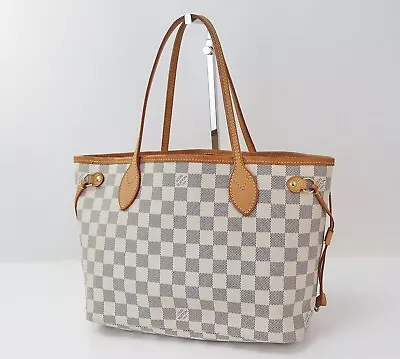 Authentic LOUIS VUITTON Neverfull PM Damier Azur Tote Bag Purse #56071 • $683.10