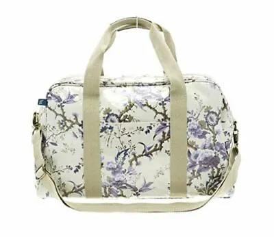 V & A Vintage Style Cream Oilcloth Overnight Weekend Holdall Travel Shoulder Bag • £34.99