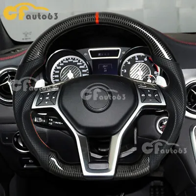 Real Carbon Fiber Steering Wheel For 13+Mercedes-Benz CLA AMG Class A C E SLK SL • $499