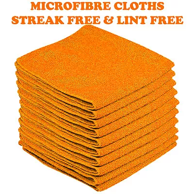 Orange Large Microfibre Cleaning Car Detailing Soft Cloths Wash Towel Duster • £2.95