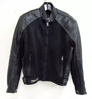 Joe Rocket Men's Black Ballistic Leather/Mesh Motorcycle Safety Jacket Sz S • $50