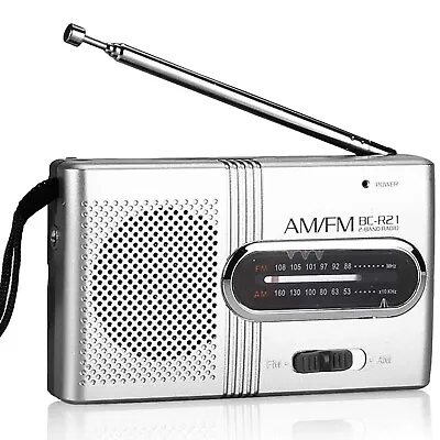 Portable AM/FM Receiver Mini Radio Slim Pocket Compact Portable Small Radio R7S7 • $9.59
