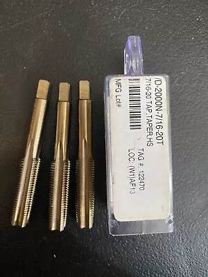 Set Of 3 CTD 7/16 X 20 NF GH3 HSS Taper Tap 4 Flute USA COMB SHIP $1 PER MULT • $11.54