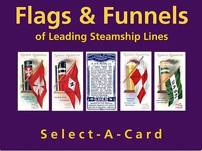 Ogden's FLAGS & FUNNELS Of LEADING STEAMSHIP LINES - Select - A - Card • £2.70