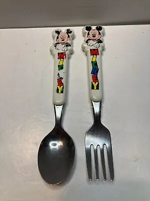 Vintage Disney Mickey Mouse Child's Fork And Spoon Set • $9.99