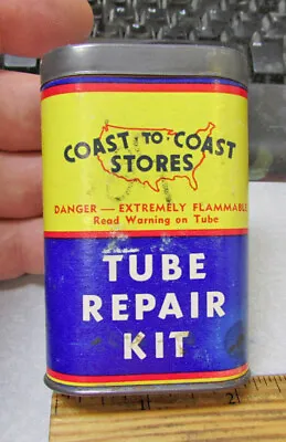 Vintage Coast To Coast Empty Tube Repair Kit Tin Great Colors Man Cave Decor • $19.99