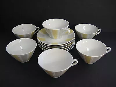 $69.99 • Buy Set Of 6 Vintage Bavaria Qualitats Porzellan Pastel Tone Stripe Cup & Saucer Set