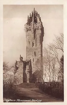 Wallace Monument Stirling Postcard Unposted By Davidsons Brown Carbon RP • £4.95