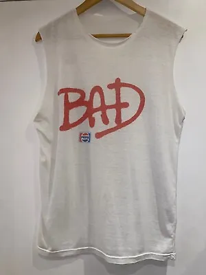 Rare Vintage Michael Jackson Bad Tour Pepsi Cut Off Tshirt Medium • £80