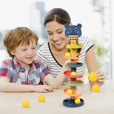 Toys Ball Drop Roll Swirling Tower Spin Track  Toys Set Rotating Track Set • £9.11