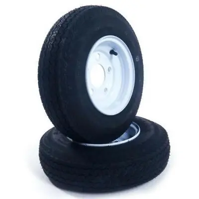2pcs Trailer Tires & Rims 4.80-8 4.80x8 4 Ply Load Range B 5 Lug Wheel White • $65.28
