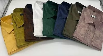 Big Size Mens Double Cuff Paisley  Pattern Shirts Size 2xl-4xl Silky Finish  New • £24.99