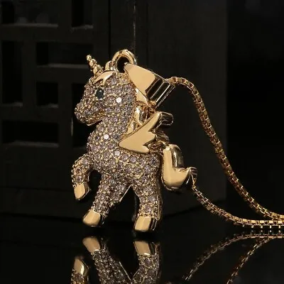 Unicorn Spirit Animal Mythical Creature Gold Necklace Pendant + Free Gift Bag • £6.99