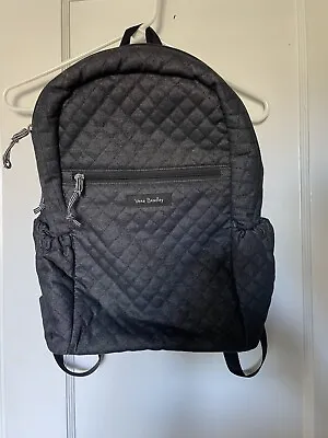 Vera Bradley Solid Dark Denim Quilted Backpack • $35.50