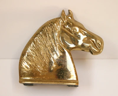 $24.99 • Buy VTG Va Metalcrafters Cast Brass PERCHERON Draft Horse Head Bookend Horsehead 