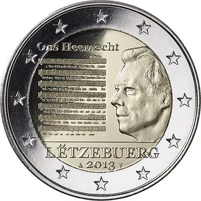 2013 Luxembourg € 2 Euro Uncirculated UNC Coin  The National Anthem  • $8.85