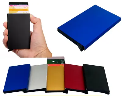 Wallet Card Holder Credit Metal RFID Blocking Slim Men Money Pocket Xmas Gift • £3.49