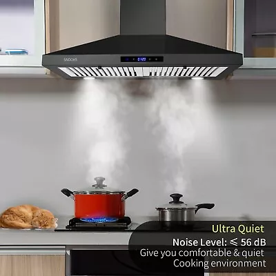 30in Kitchen Range Hood Wall Mount 350CFM Stainless Steel LED Lamp Vent Pipe New • $145.99