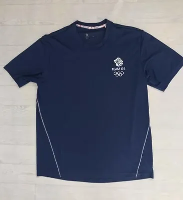 Adidas Men’s Olympics Tee Shirt Official Team GB Blue T XL Logo Round Neck • £21.33