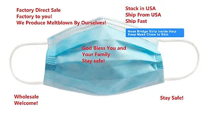 10/50/100 Disposable Face Mask Non Medical Surgical 3-Ply Earloop Mouth Cover • $5.99