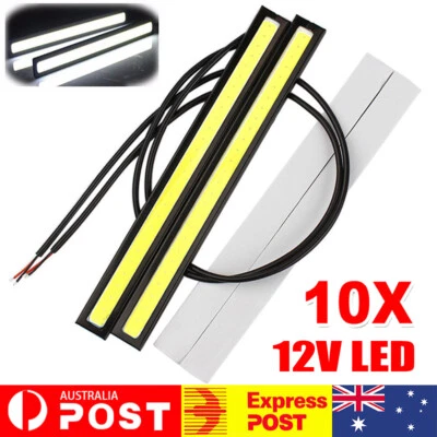 $7.45 • Buy 10pcs 12V Waterproof White DRL LED Strip Lights Bar Camping Caravan Boat Car COB
