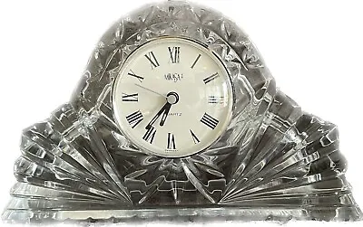 MIKASA CRYSTAL DESK MANTLE CLOCK  SLOVENIA  - NEW QUARTZ MOVEMENT - 8 1/2  Read • $17.99