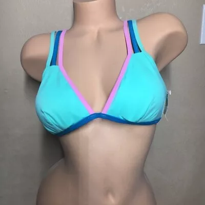 L Victoria’s Secret Swim Turquoise Teal Strappy Bikini Top Swimsuit LARGE NWT • $8.99