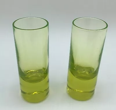 Vintage Uranium Shot Glasses Set Of 2 One Has 2 Tiny Chips On Rim • $28