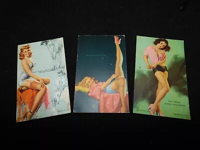 LOT OF 3 VTG 1940-50's Mutoscope Cards EARL MORAN Pin Ups Arcade RISQUE • $25