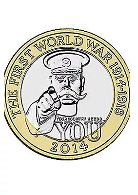 2014 £2 Pound Coin WW1 Lord Kitchener Centenary Ww1  Your Country Needs You • £3.50