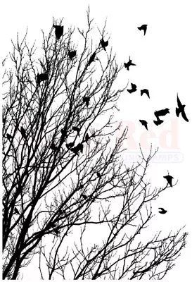 Deep Red Stamps Raven Flock Rubber Cling Stamp • $6.49