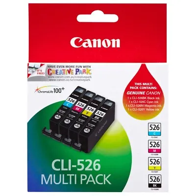 Canon CLI 526 VP Value Pack 4x INK+PP301 Photo Pack IP4850/MG5150/MG6150/MG8150 • $79.95