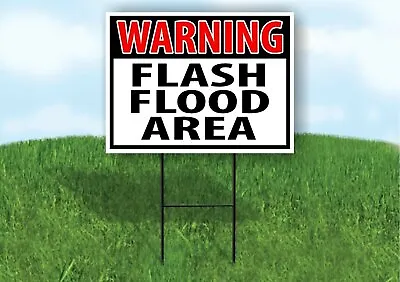WARNING FLASH FLOOD AREA RED Plastic Yard Sign ROAD SIGN With Stand • $19.99