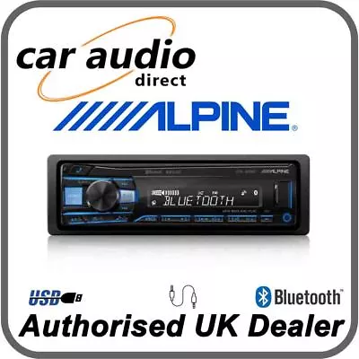 Alpine UTE-200BT - Mechless Bluetooth MP3 FLAC USB AUX Car Stereo RDS Tuner • £113.99