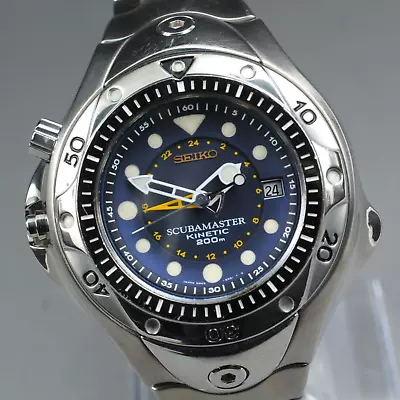 Exc+5 SEIKO SCUBA MASTER SBCW017 5M45-6A70 Vintage Men's Diver Watch Date Japan • £393.40