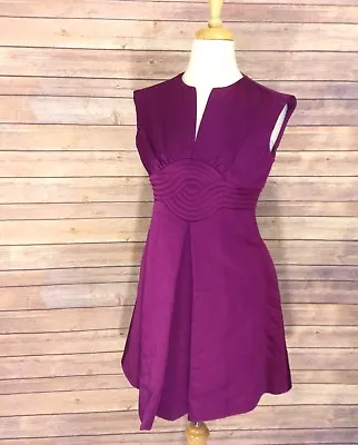 Bonwit Teller Mr Mort Wine 1960's Vintage A-line Cocktail Dresswith Pockets XS • $325