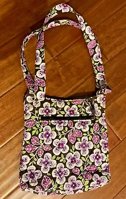 Vera Bradley Tote/Shoulder Bag/Crossbody In  Plum Petal  Retired Pattern 2011   • $12.99