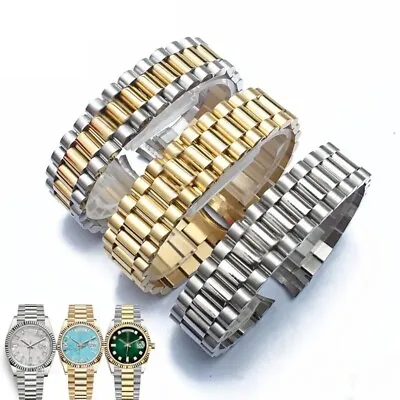 20mm Curved End Stainless Steel Strap For Rolex For Oyster Perpetual Watch Band • £39.99