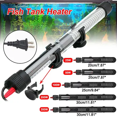 Aquarium Water Heater 100W 200W 300W Submersible Fish Tank Thermostat Heating • $11.49