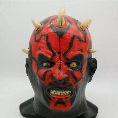 Star Wars Darth Maul Deluxe Adult Evil Scary Costume Mask Latex Halloween Party • £19.99