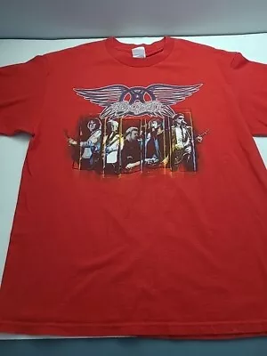 Vintage Aerosmith Shirt Adult Large Red Short Sleeve Rock Band Tee Music 2005 • $16.95