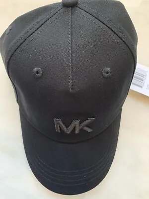 Michael Kors Black MK Logo Strap Back Baseball Cap Hat New With Tag • $36